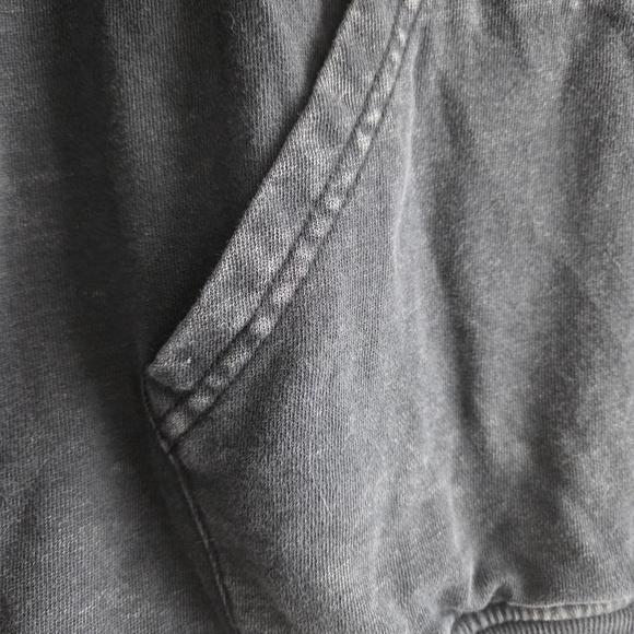 Black Hoodie with Colorful Graphic and Tie-Dye Sleeves - Picture 3 of 5